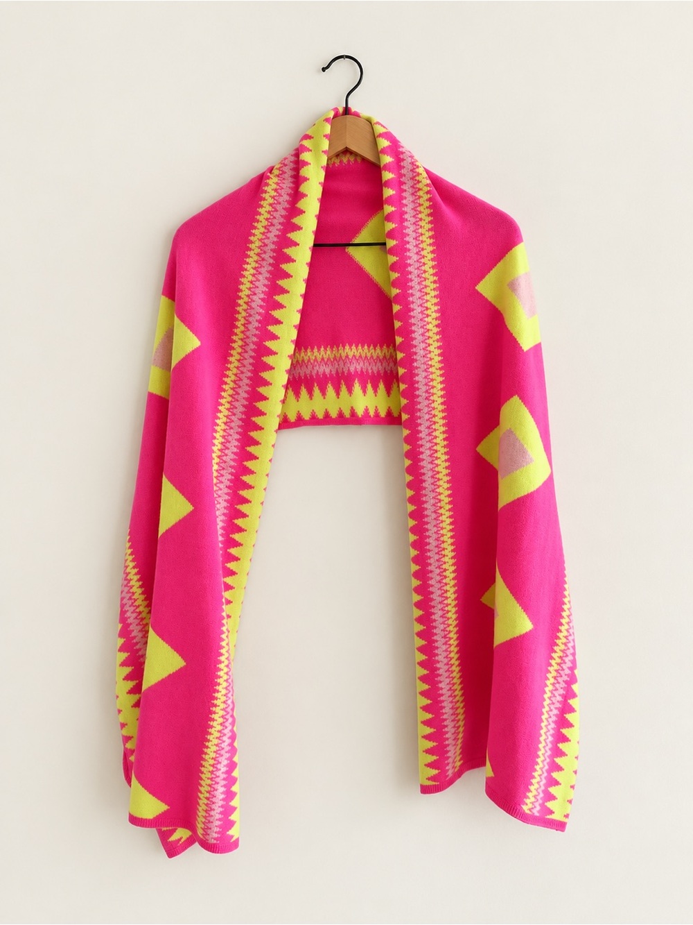 Scott & Scott London 100% Cashmere Geometric Scarf Wrap OS